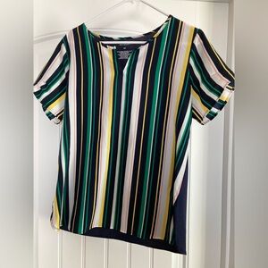 Van Heusen Green and White Stripe Blouse